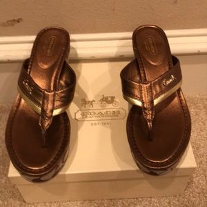 Coach platform wedges sandals